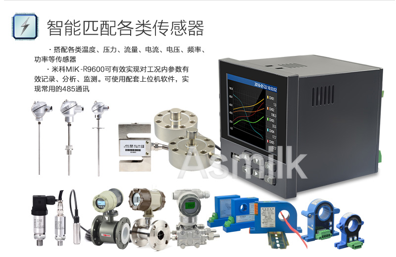 MIK-R9600记录仪匹配各类传感器